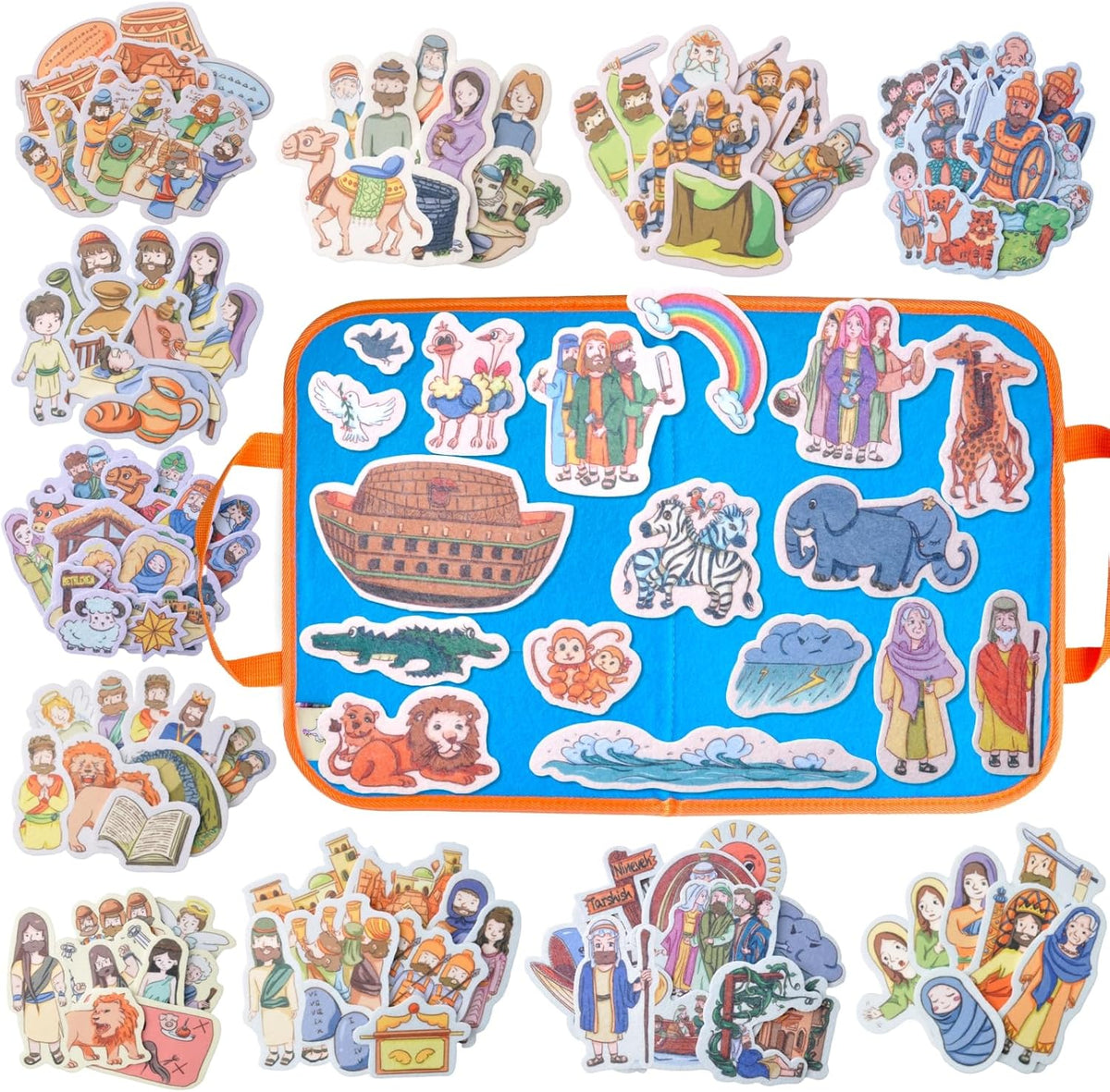 CHEFAN felt board story set with nursery rhyme felt pieces and a felt board with pockets - view 3