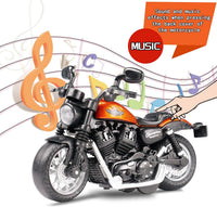 CYYSFIVQZ black 1:14 die cast pull back toy motorcycle with lights and sounds - view 4