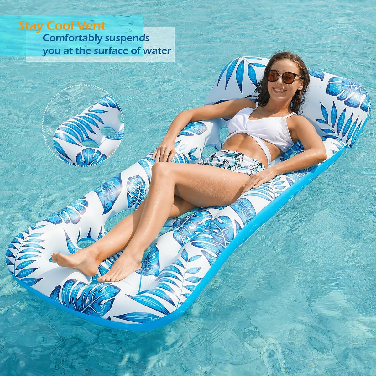 Jasonwell Inflatable Pool Float Lounge - Blue / 1 - image 3