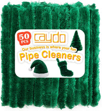 Caydo 50PCS Extra Thick Pipe Cleaners with 100pcs Eyes - Green