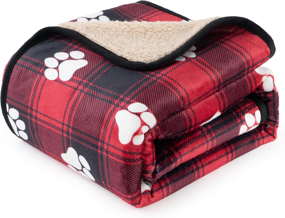 Waterproof Dog Blankets for Large Dogs 50"x60" Dark Grey – Essentials for Dogs - Paw Red / 30"x40"
