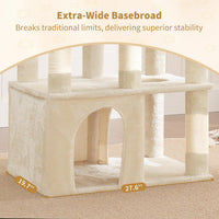 Heybly Heavy Duty Cat Tree with Large Base for Large Indoor Cats - Beige / XL - image 3