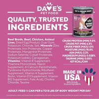 Dave's Pet Food Grain Free Wet Cat Food Pate (Beef & Chicken), Made in USA Naturally Healthy Canned, 12.5 oz Cans (12 Pack)