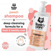Peach Cat Shampoo - Deep Cleansing Shampoo for Cats - Fruity Scented - with Aloe Vera and B5 (16.90oz)