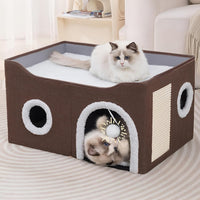 Loyareal Cat Houses for Indoor Cats - L / Dark Brown