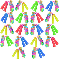 Elcoho kids rainbow jump rope set, 10 adjustable 7.2 foot nylon ropes with plastic handles - view 3