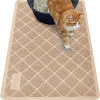 GORILLA GRIP Cat Litter Mat, Coiled Mesh Trapping Mats - Extra Large (40" x 28") / Beige