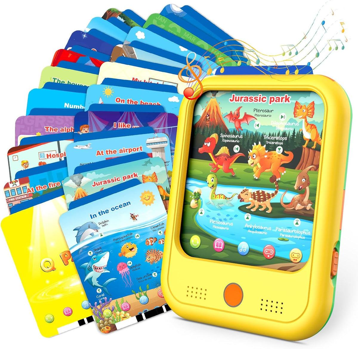 Qiaojoy Kids Learning Tablet Educational Learning Pad for Toddlers 2-5 – Fun for Kids & Family - Yellow