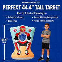 Preferred Toys inflatable pitching target in red and blue with 4 soft baseballs - view 3