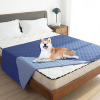 gogobunny 100% Double Sided Waterproof Dog Blanket Soft Pet Bed Cover Reversible Protect Furniture Couch Sofa Car for Puppy Large Dog Cat (Dark Navy/Light Navy, 82x82 Inch (Pack of 1))