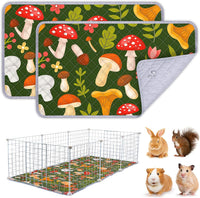 Unicorn Catcher 2 Pack Washable Guinea Pig Cage Liner - Mushrooms / 29X16in