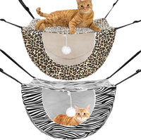 Unittype 2 Pieces Cat Cage Hammock Hanging Pet Bed, 2 Styles - Leopard / 2