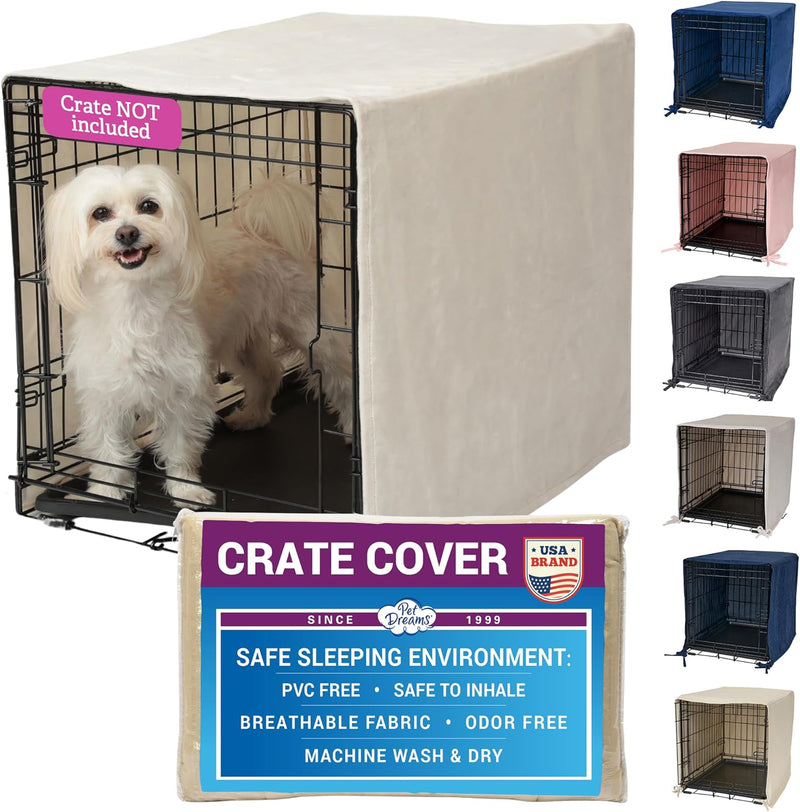 Pet Dreams Dog Crate Cover, 30" - Ivory / 30.0"L x 19.0"W x 21.0"H