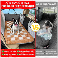 Dog Car Bed Mat Non-Slip Backseat Extender Dog Bed 50" x24.6" – Essentials for Dogs - Brown and White / For Cars/ SUV/ Small Truck (50"×24.6") - image 2