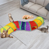 Bemodst Cat Tunnel for Indoor Cats - Rainbow-2 Way - image 4