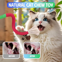 Cat Toys Chew Rope & Silvervine Sticks for Bored Indoor Adult Cats, 2Pcs Interactive Catnip Toys for Cats with Refillable Natural Catnip Bag for Teeth Cleaning
