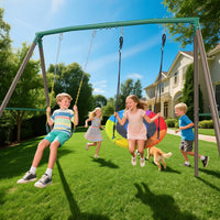 Trekassy 440lbs Swing Sets for Backyard - Brown - image 2