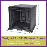 Pet Dreams Dog Crate Cover, 30" - Navy Blue / 36.0"L x 23.0"W x 25.0"H - image 2