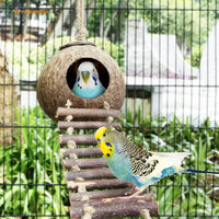 Niteangel Natural Coconut Hamster Hideaway with Ladder - House with Ladder / Smooth Surface - image 3