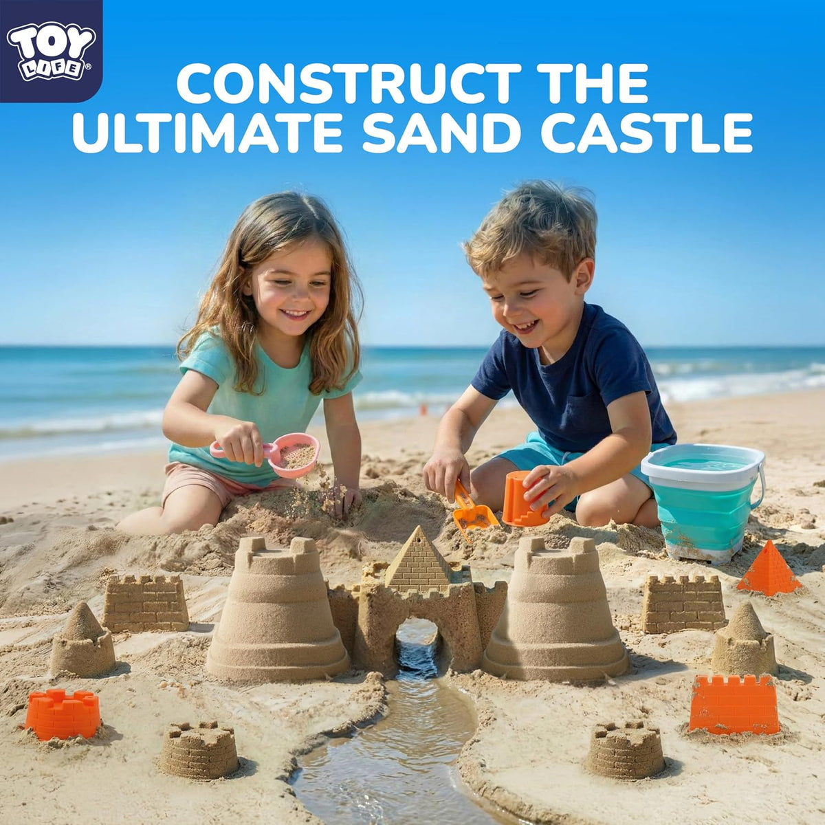 TOY Life Beach Sand Toy Set with Dump Truck & Bucket, Ages 3-5 – Fun for Kids & Family - 32 Pcs Ocean-themed - image 2