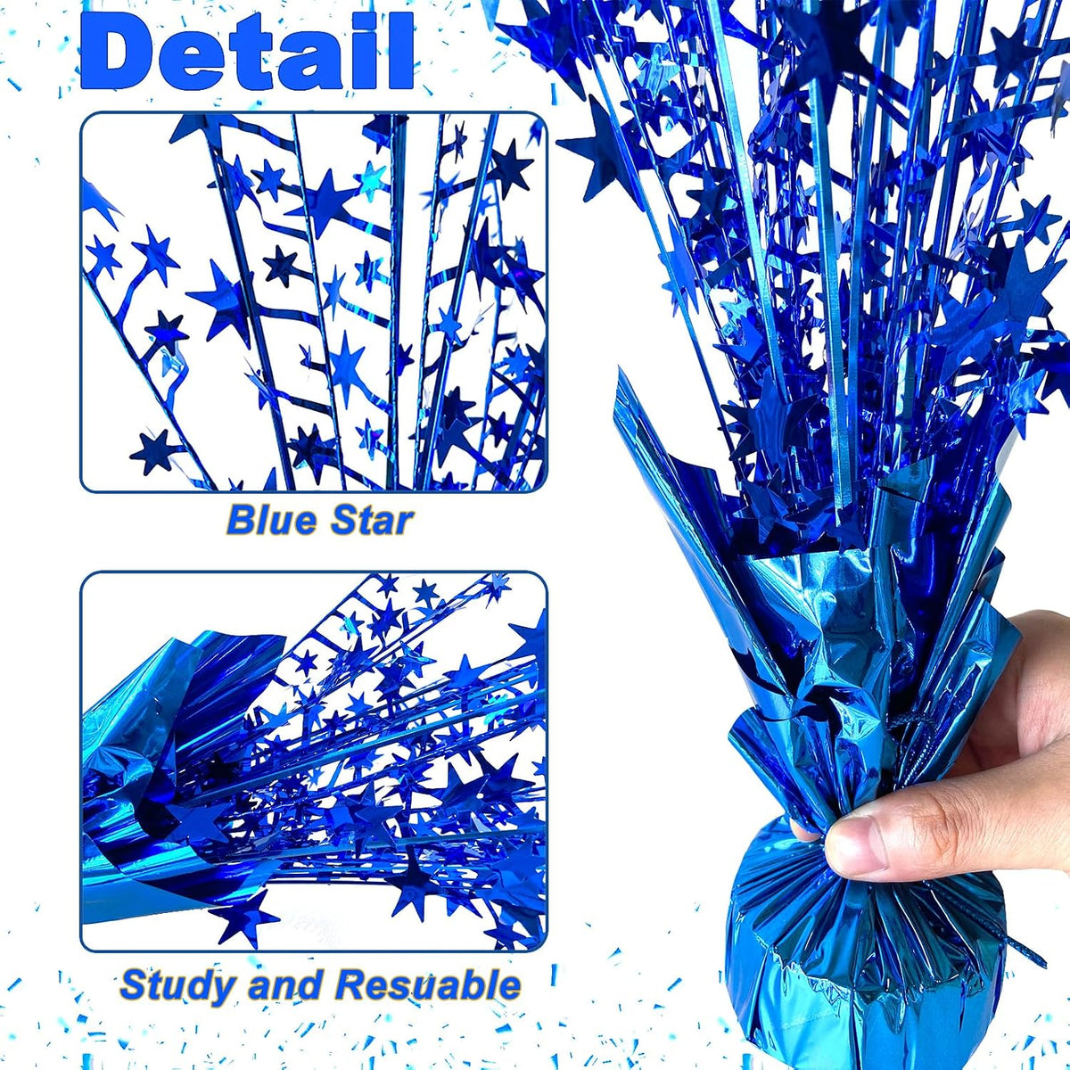 FUBININA Birthday Party Centerpieces Table Decorations Metallic Foil - Blue - image 3