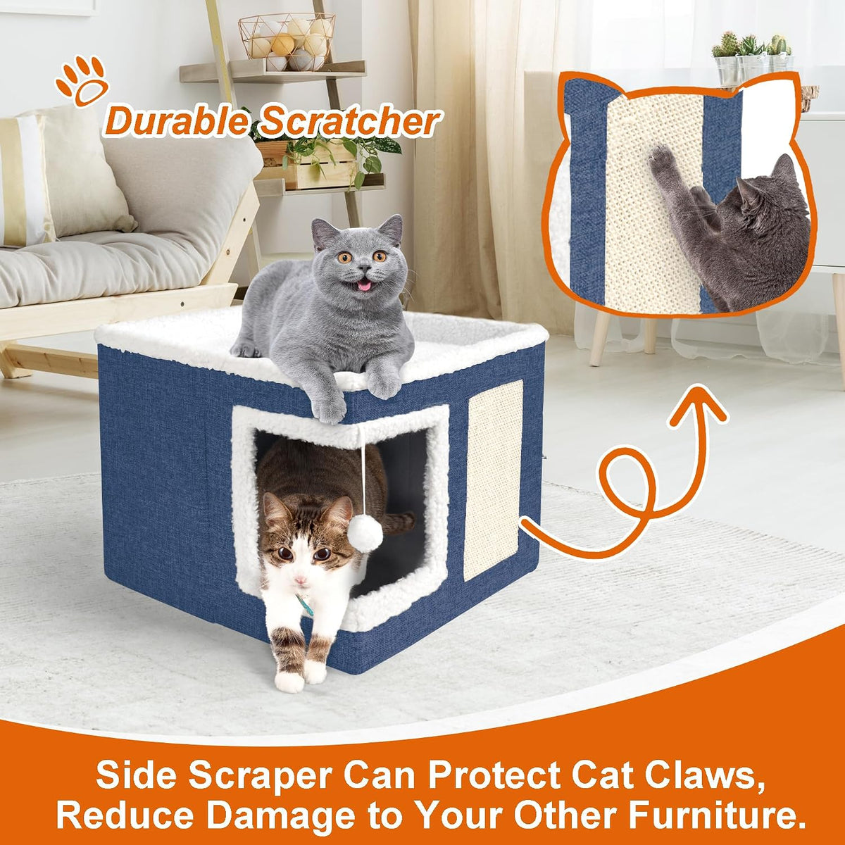 Loyareal Cat Houses for Indoor Cats - S / Navy Blue - image 2