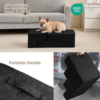 EHEYCIGA Dog Stairs for Bed 18" H, 4-Step Dog Steps for High Bed, Pet Steps for Small Dogs and Cats, Non-Slip Balanced Pet Ramp Indoor, Black