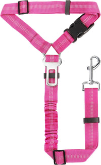 YAOHDAO Dog Seat Belt Harness for Car - Rosy Red