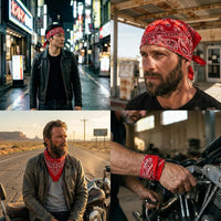 Premium Soft Cotton Bandanas Pack for Men and Women Paisley 22 x 22 - Pack of 4 Original Red - image 4