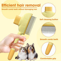 Cat Hair Brush & Dog Brush - yellow 2pcs - image 3