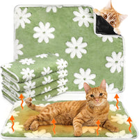 4 Pack Self Heating Cat Pad Self Warming Dog Mat, Heart - Flowers / 16 x 20 Inches
