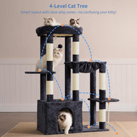 Heybly Heavy Duty Cat Tree with Large Base for Large Indoor Cats - Smoky Gray / L - image 2