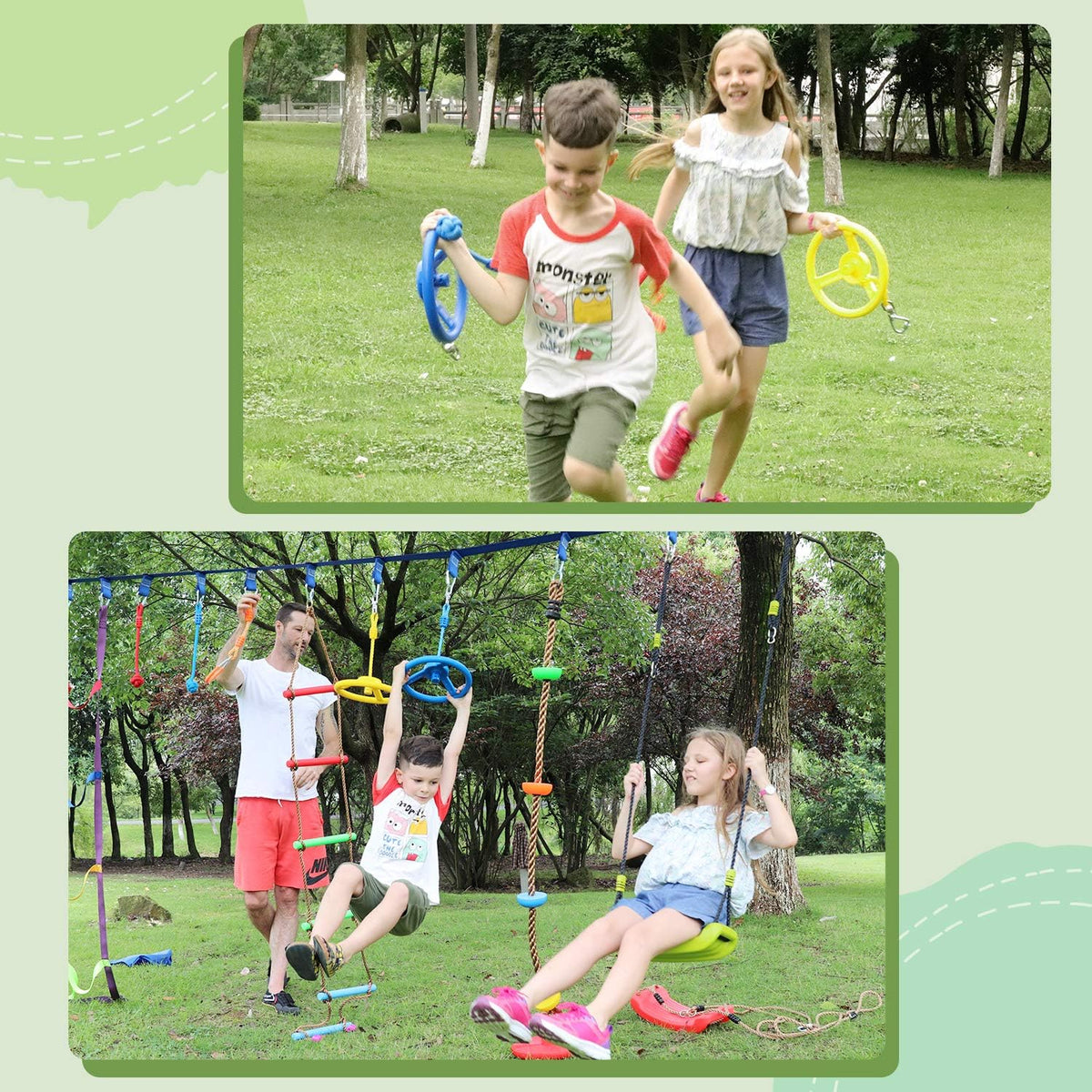 Rainbow Craft Ninja Rings, Trapeze Wheels & Monkey Bars - Multicolored - image 3