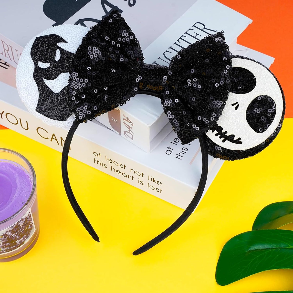 LYLIN Birthday Mouse Ears, Mouse Ears Headband for Women Girls – Fun for Kids & Family - Skull Ghost Bow - image 2
