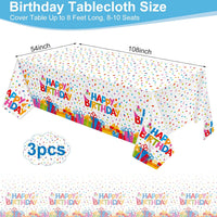 3 Pack Plastic Birthday Tablecloth - Happy Birthday - image 2