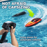 Cirmine 10 inch RC boat with colorful LED lights on the water - view 8