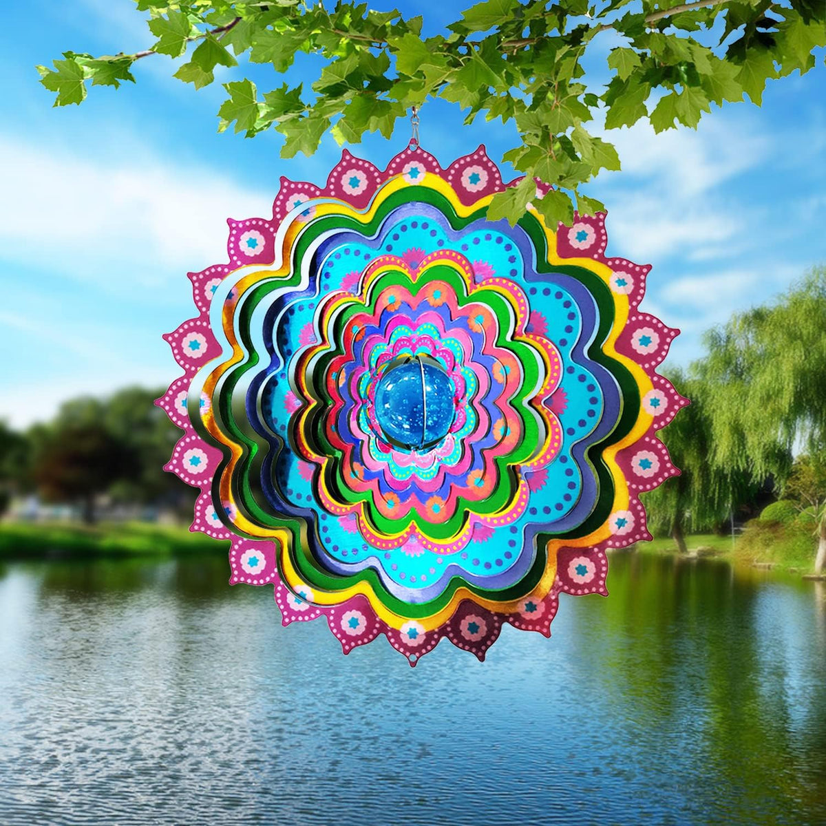 FONMY Wind Spinner Mandala Starry Sky 12 inch 3D Stainless Steel - 12inch / Mgb09 - image 4