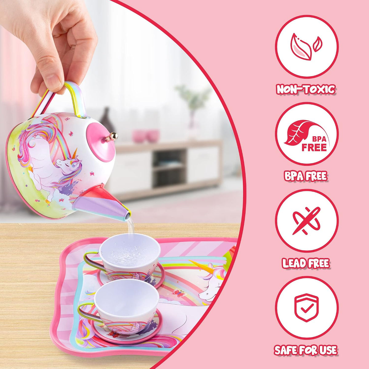JOYIN Fairy Blossom Tea Party Set for Little Girls - Unicorn - image 3
