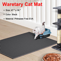 Waretary Cat Litter Mat, 36"x30", Waterproof, Scatter Control - Black / 47"x 36" - image 2