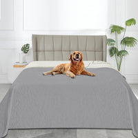 Easy-Going Waterproof Dog Bed Cover Reversible Leak Proof Pet Blanket - Light Gray/Ivory / 68x86 Inch - image 2