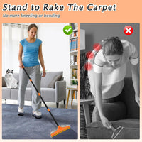 Carpet Rake for Pet Hair Removal Tool - 60‘’ / Orange - image 4
