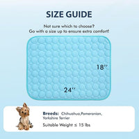 MICROCOSMOS Summer Cooling Mat & Sleeping Pad- Water Absorption Top, Materials Safe, Easy Carry, EZ Clean. Keep Cooling for Pets, Kids and Adults.(Blue, 24" x18")