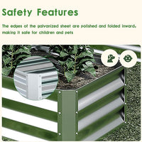 EKX 8x4x2FT Galvanized Raised Garden Bed, Raised Garden Bed Kit-Metal Planter Box Outdoor,Planting for Vegetables, Fruits,Herbs, Flowers-Slive