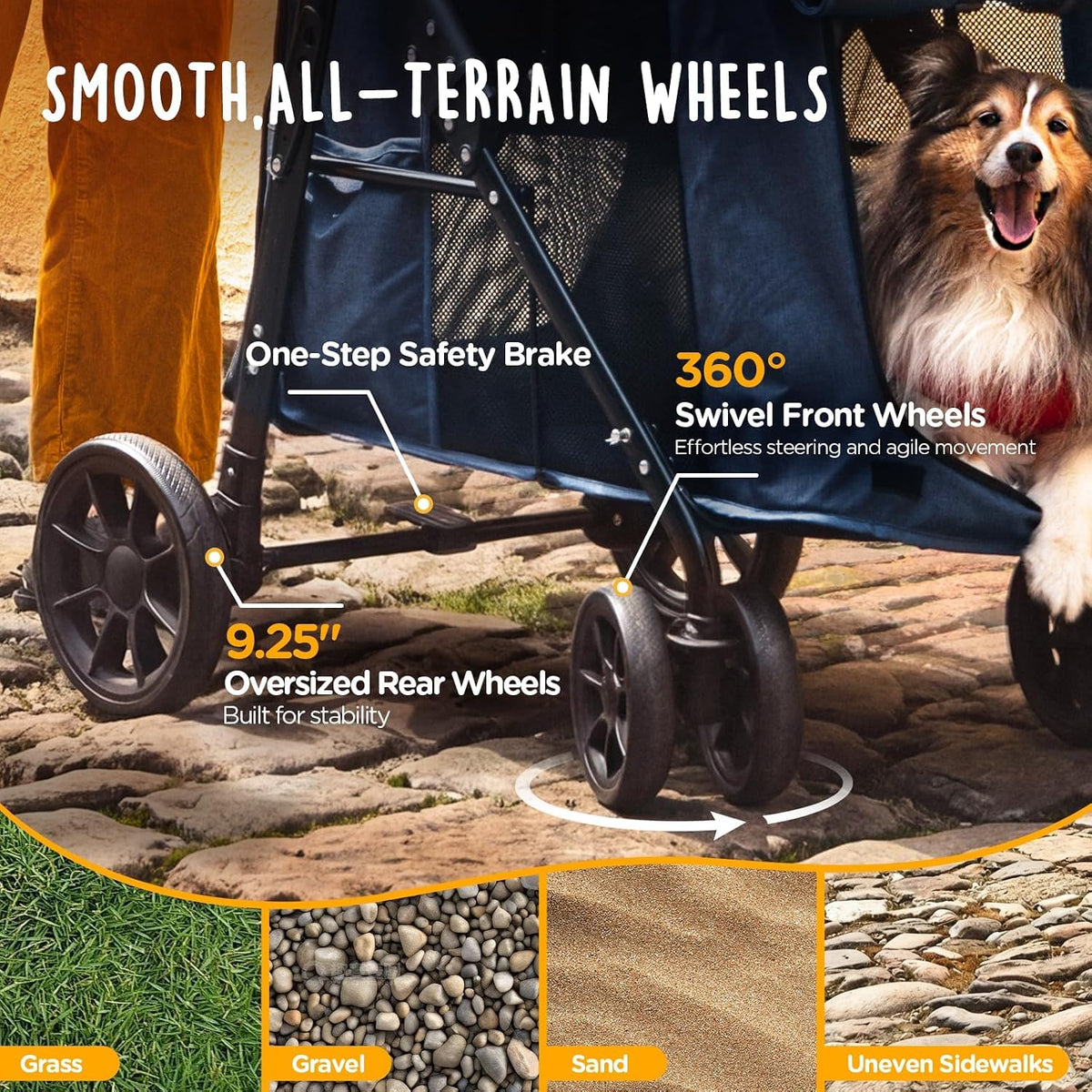 CANINE CANYON Scout Pet Stroller - Navy Blue - image 4