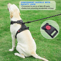 tobeDRI No Pull Dog Harness Adjustable Reflective Oxford Easy Control - Black / Large - image 4