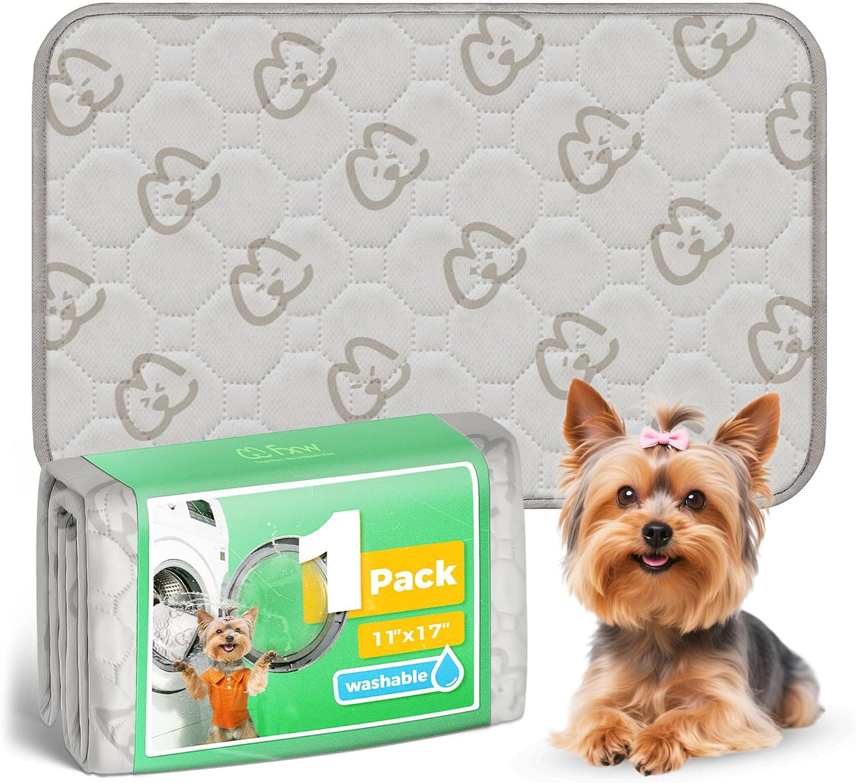 FXW Washable Pee Pads for Dogs, Super Absorbent - 11" x 17" / 1 Pack