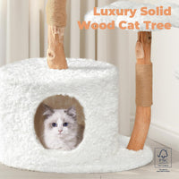 Easyego Modern Cat Tree, 26.3" Aesthetic Wood Cat Tree Tower for Small Cats – Essentials for Cats - White / 39.3'' - image 2