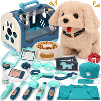 Vet Doctor Kit for Kids Toddlers with Walking Barking Robot Dog