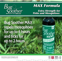 Bug Soother Max - Extra Strength Natural Gnat, Tick, and Mosquito Repellent, 4 fl oz Bug Spray Deterrent - DEET-Free - Safe for Adults & The Environment - Made in USA