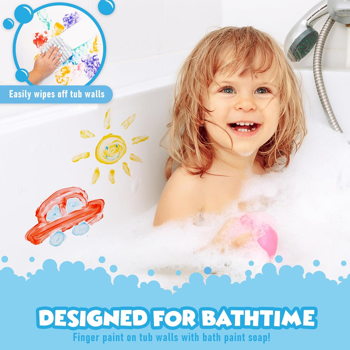 Tub Works Smooth Bath Crayons Bath Toy, Nontoxic - Bath Colors Set - image 3